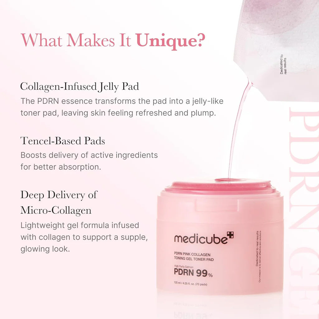 PDRN PINK COLLAGEN TONING GEL TONER PAD 70ea