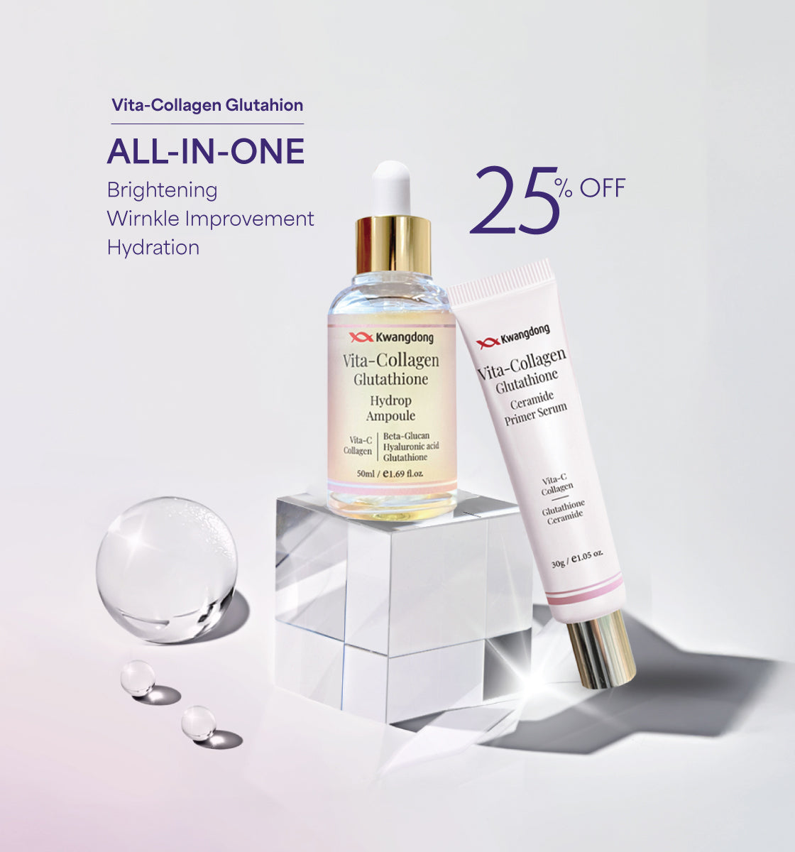 VITA COLLAGEN GLUTATHIONE CERAMIDE PRIMER SERUM+HYDROP AMPOULE