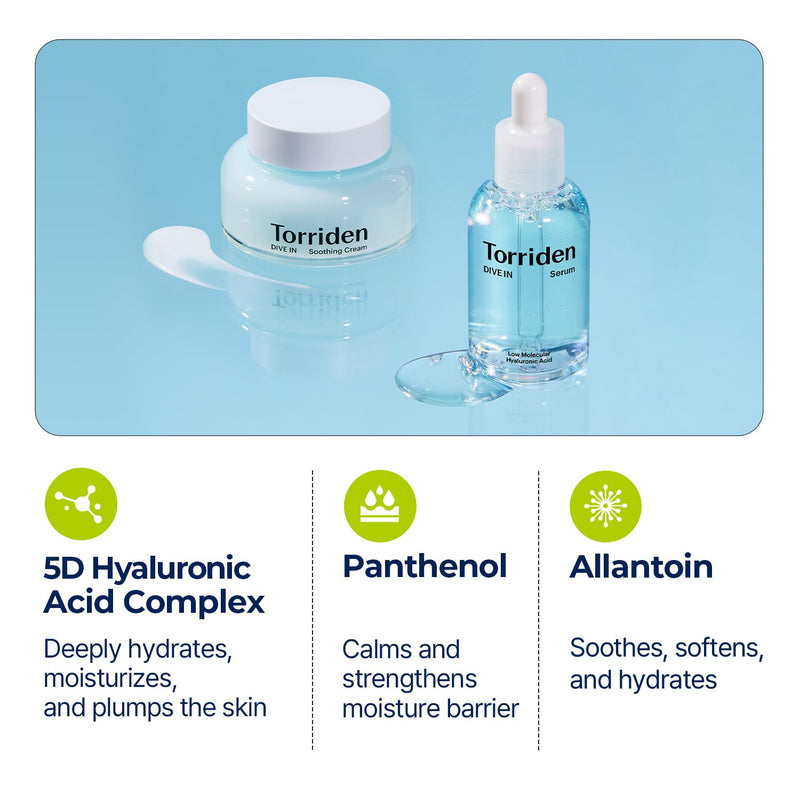 TORRIDEN DIVE IN SERUN + SOOTHING CREAM HYALURONIC ACID CARE SET