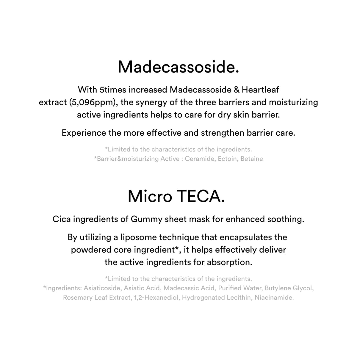 Abib Gummy sheet mask Madecassoside sticker