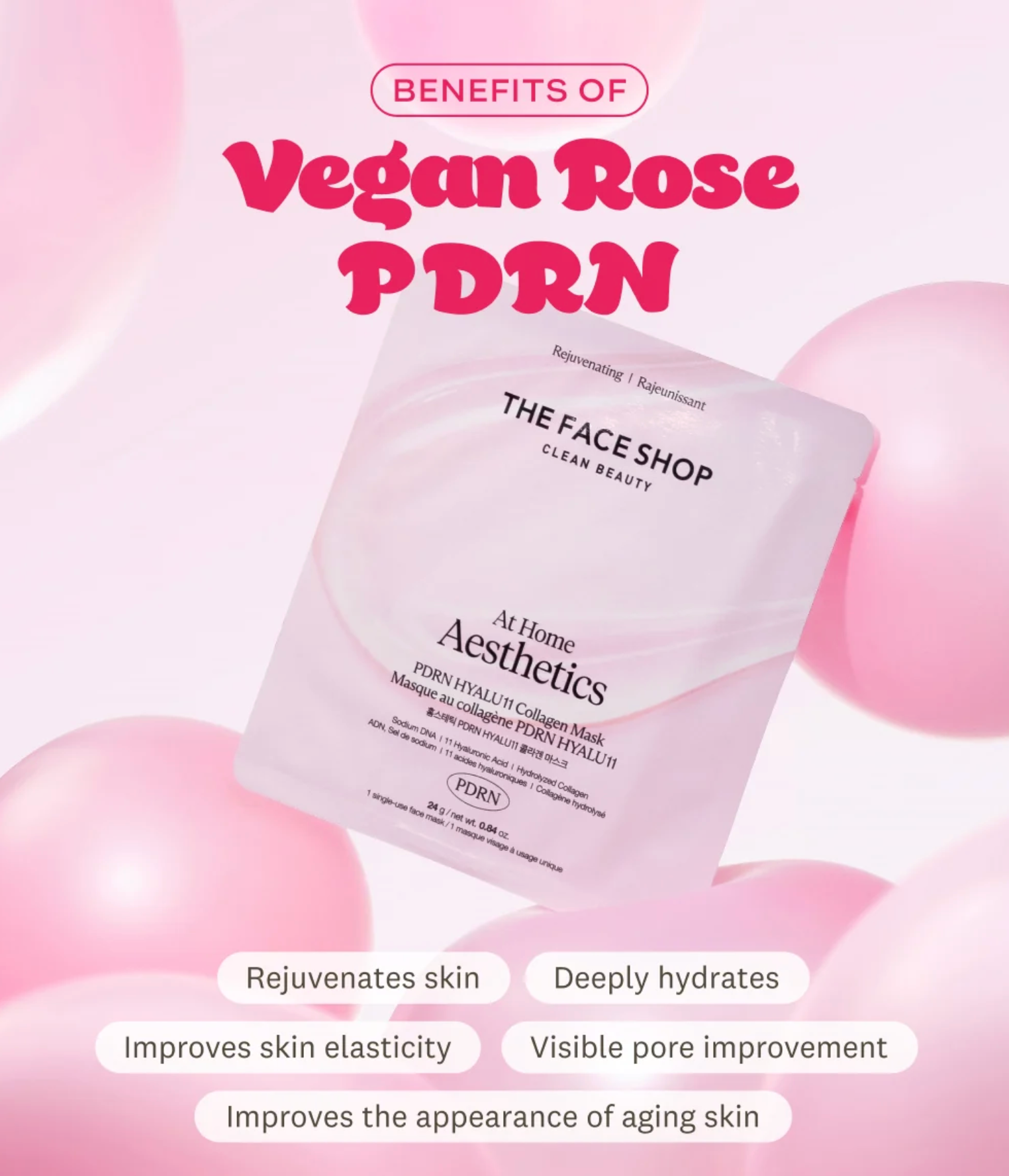 THEFACESHOP AT HOME AESTHETICS PDRN HYALU11 COLLAGEN MASK 4EA