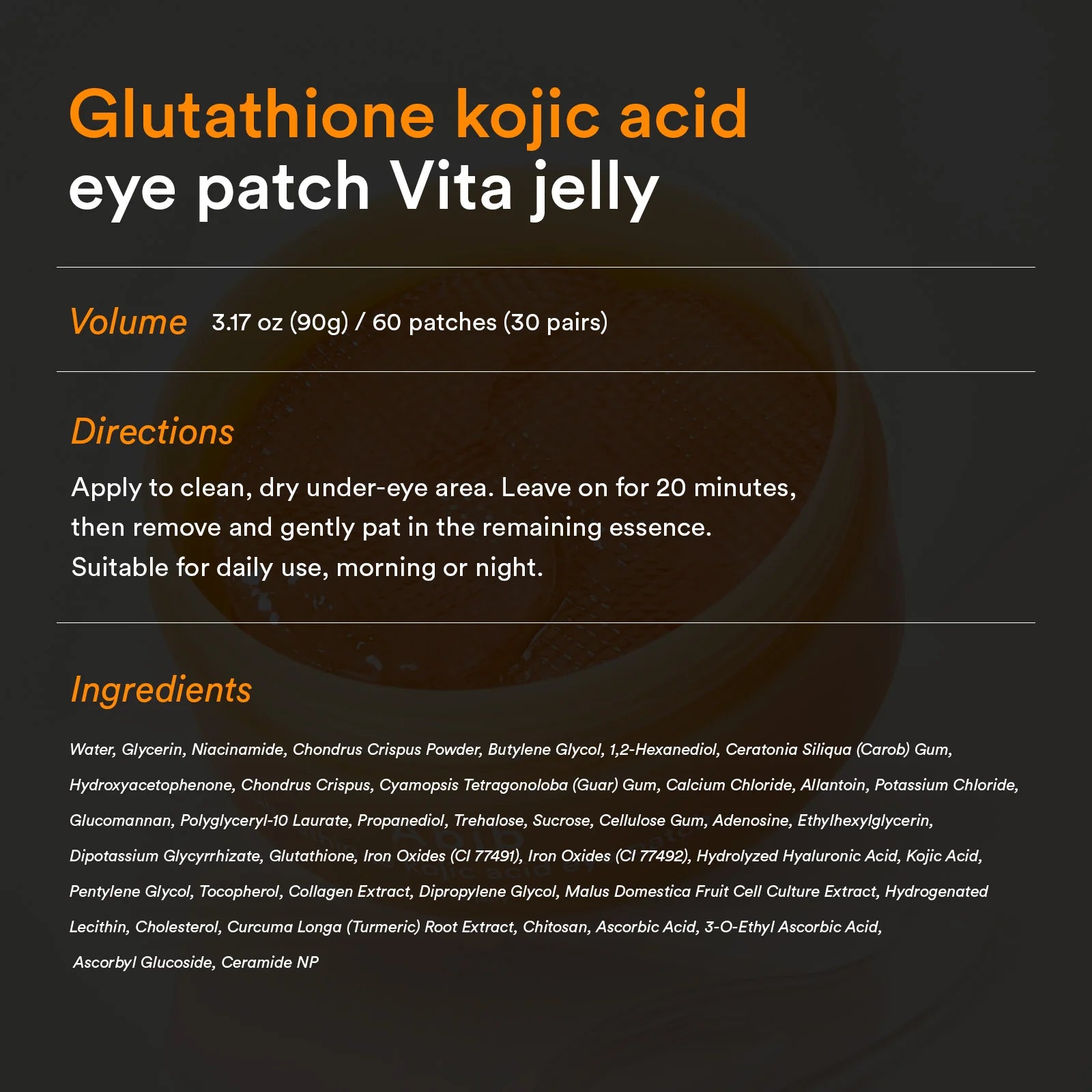 GLUTATHIONE KOJIC ACID EYE PATCH VITA JELLY