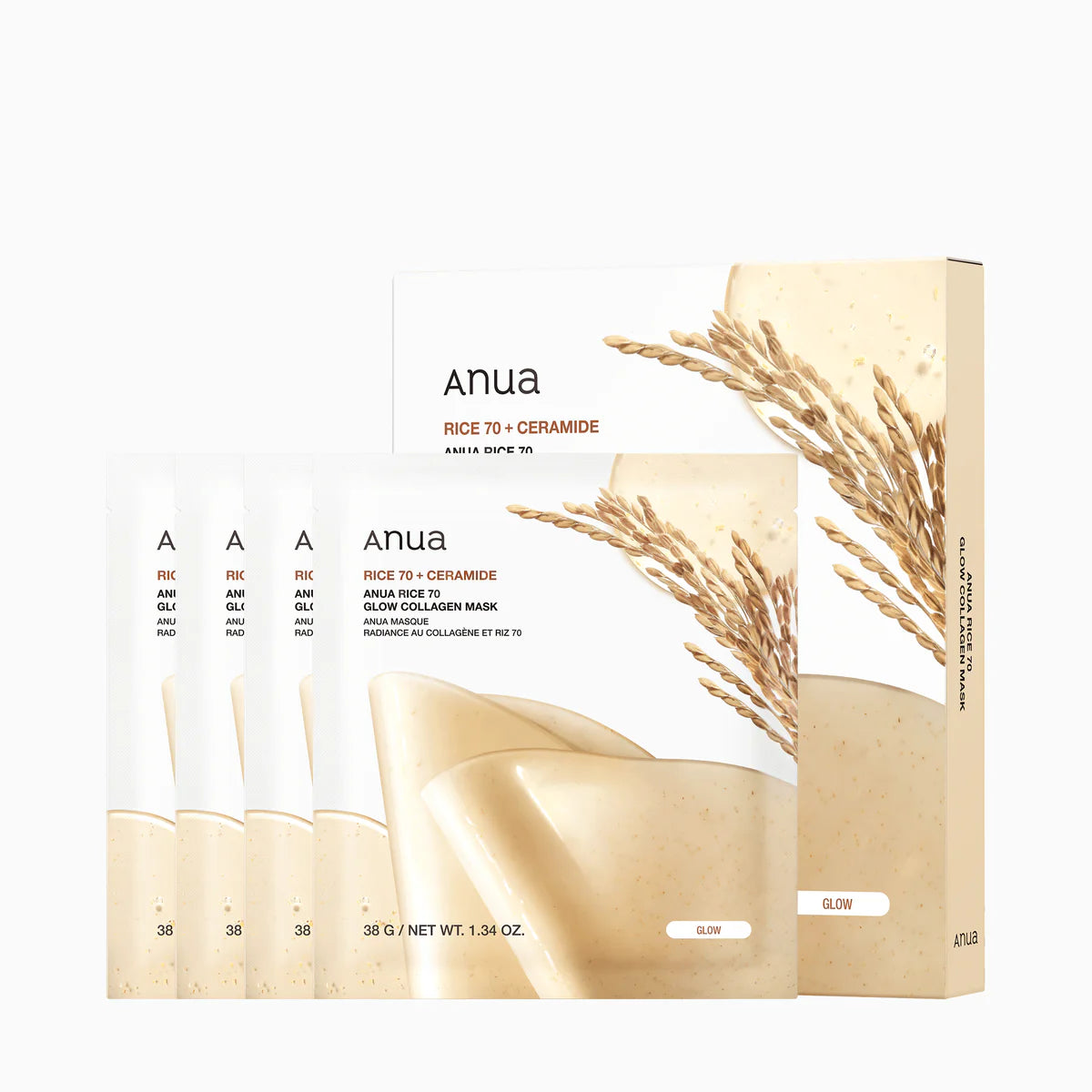 [4EA] RICE 70 GLOW COLLAGEN MASK