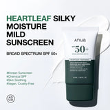 HEARTLEAF SILKY MOISTURE MILD SUNSCREEN 50ml
