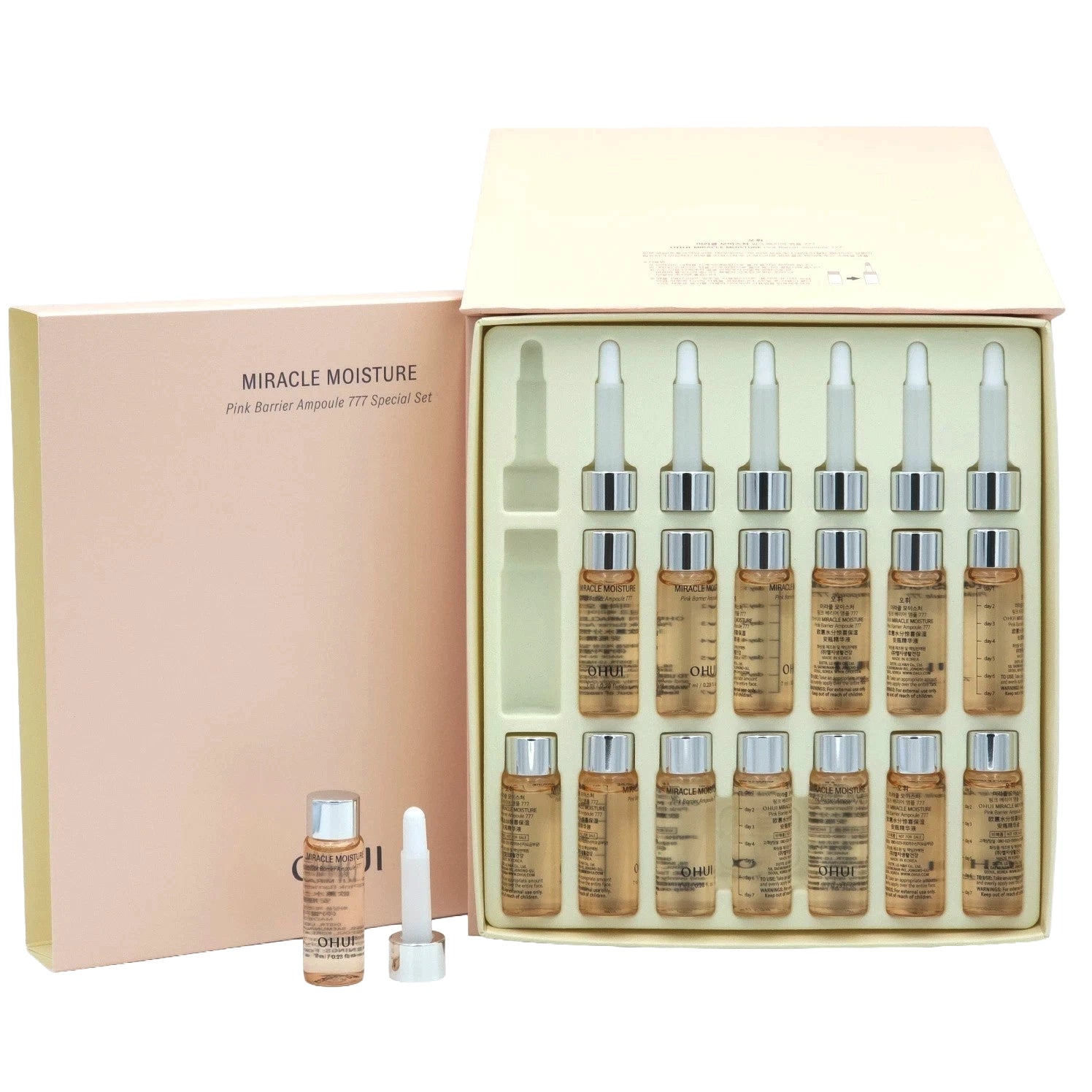 OHUI Miracle Moisture Pink Barrier Ampoule 777 special set